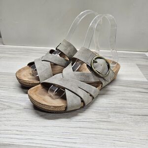 Sofft Euro Soft Womens Beige Stappy Sandals Comfort Slip On Size 6.5 Casual